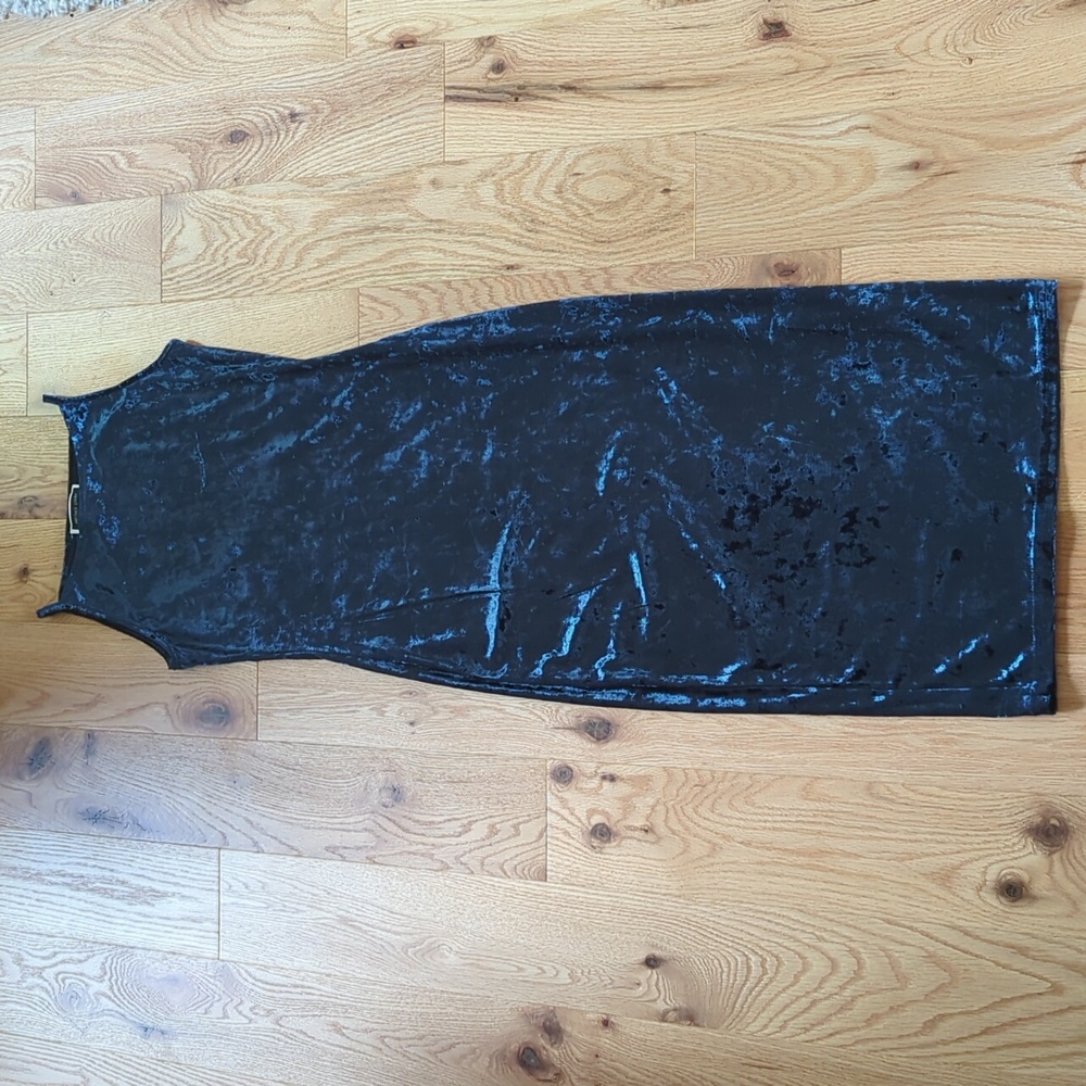 Another_Story. Women's Navy Blue Velvet Dress. Size Small. - Picture 1 of 8